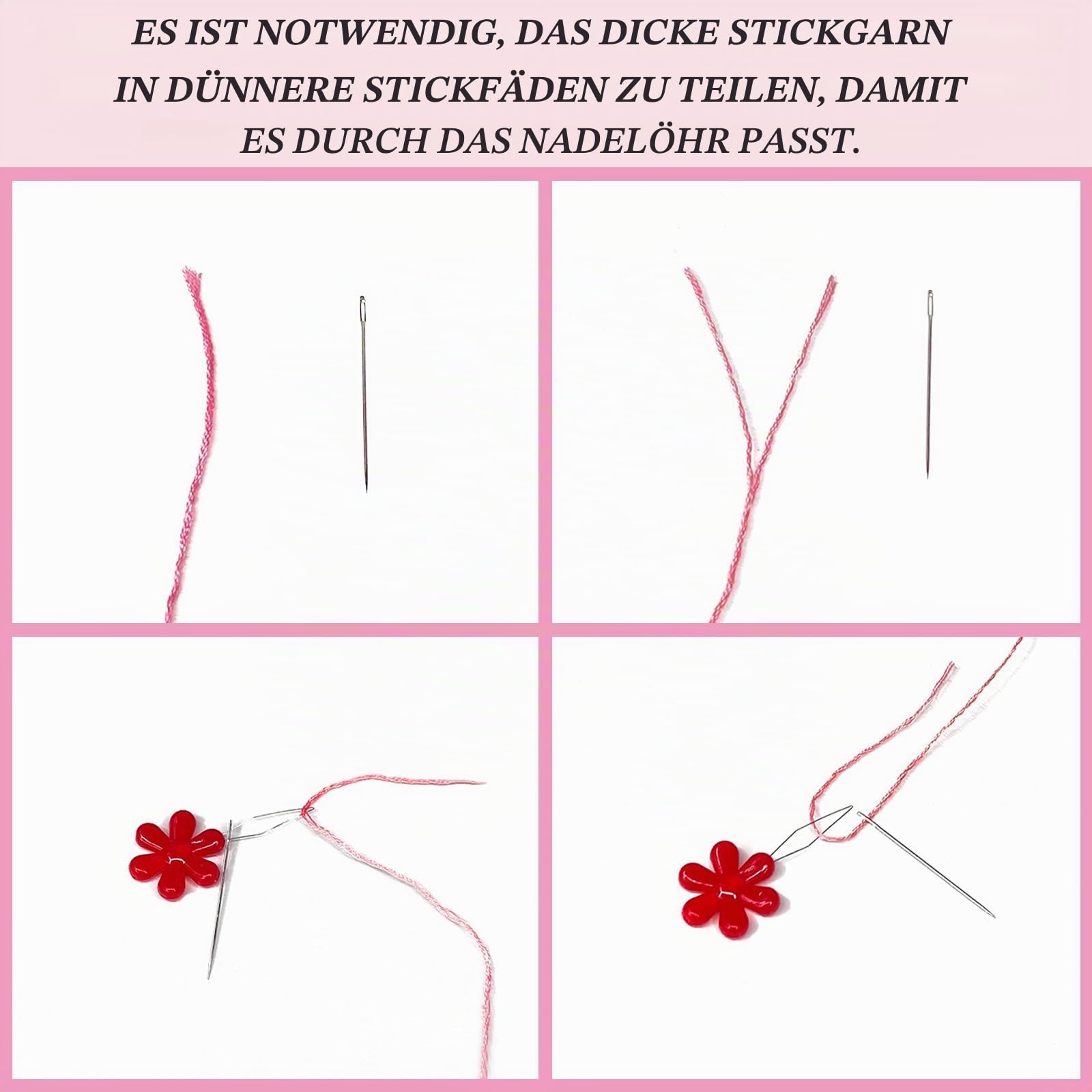 INFUNLY 4 Sets Weihnachts-Sticksets, Kreuzstich-Sets Für Anfänger Mit Anleitung, Stick-Starter-Set Für Erwachsene, 11.8x11.8,(1) cm Elch-Stickset Für Thanksgiving-Dekor, Zuhause, Schlafzimmer, Wand