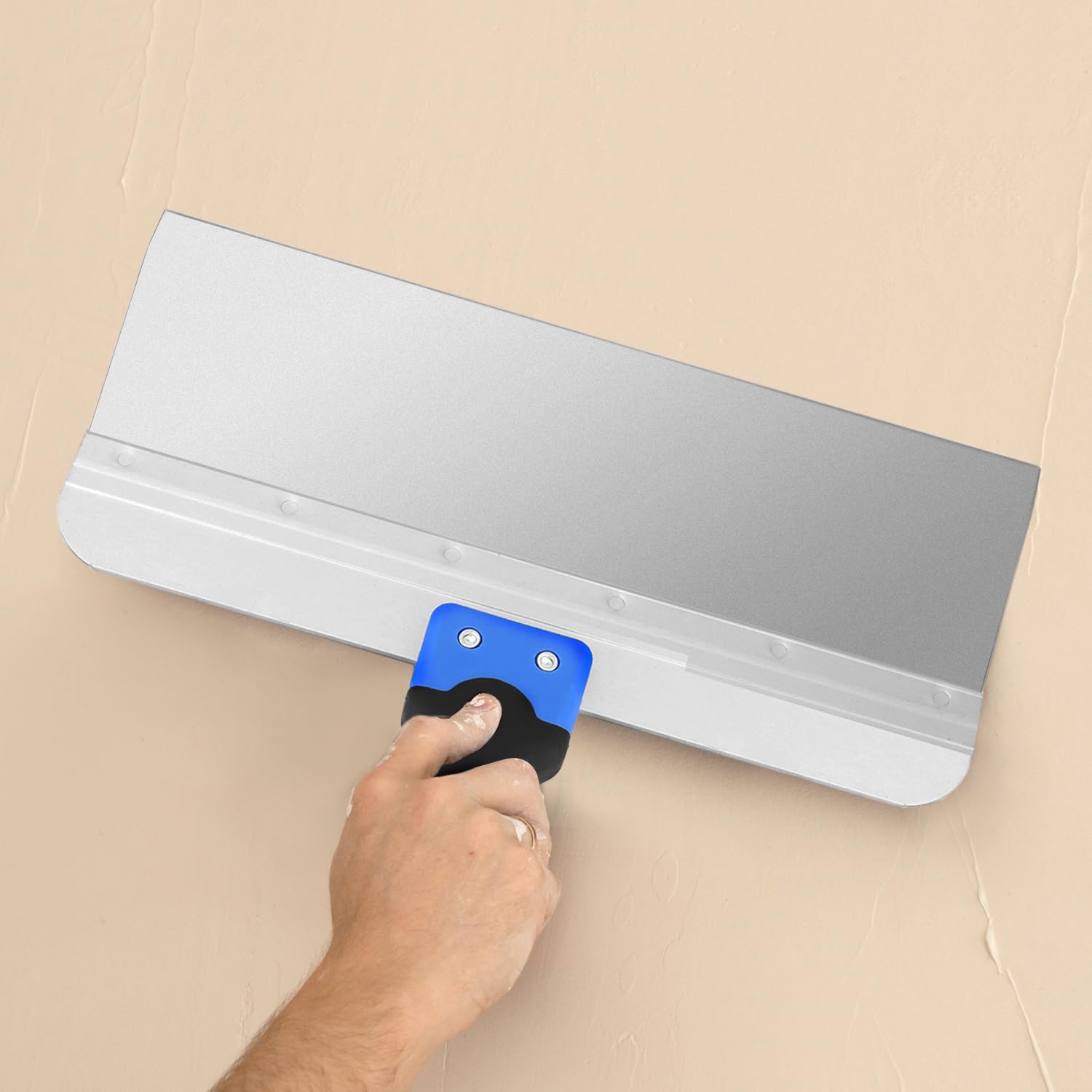 QWORK® 300 mm Espátula de acero inoxidable con mango de plástico, espátula de pintor, espátula de superficie