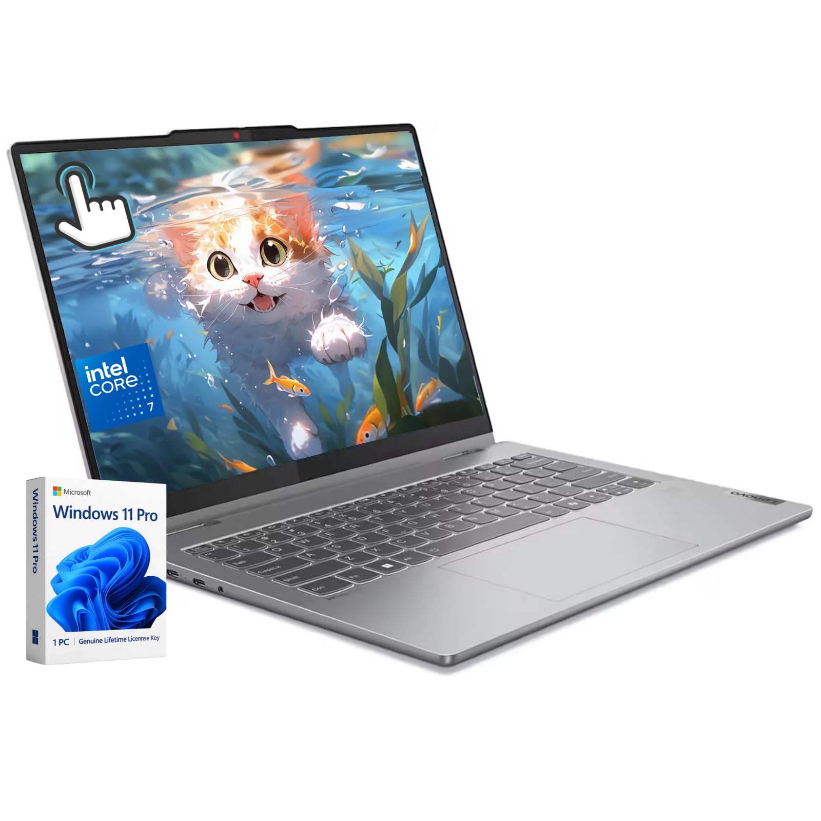 Lenovo IdeaPad 5i 2-in-1 Laptop - 14" WUXGA(1200p) Touchscreen, Intel 10-Core 7 150U(beats i7-1355U), Copilot AI, Fingerprint Reader, Backlit Keyboard, Windows 11 Pro, Luna Grey | 16GB RAM + 512GB SSD