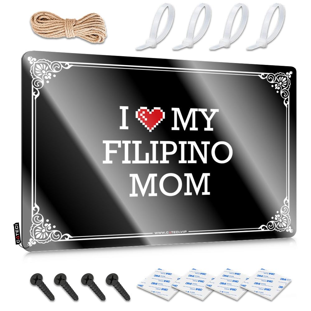 Funny Office Decor Tin Sign Rustic Haves | I Love My Filipino Mom Weathered Metal Wall Decor For Dressing Home(30X40CM)