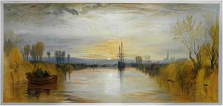 Chichester Canal - J. M. W. Turner hand-painted oil painting reproduction,Canal in Sussex,southern England,Collier Brig in serene scene art