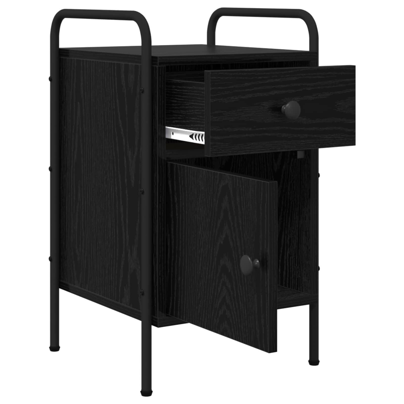 Lot de 2 tables de chevet avec tiroir et porte - 35 x 36,5 x 61