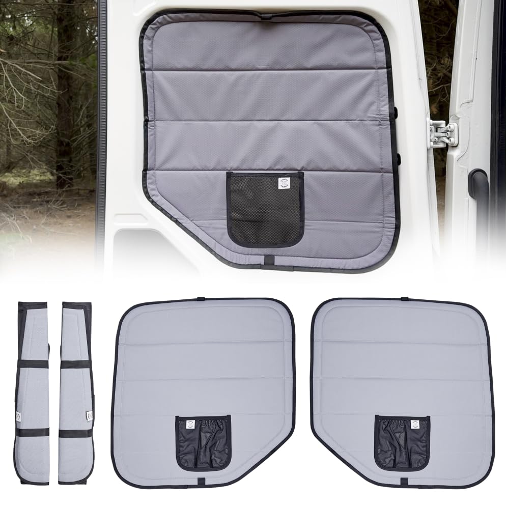 Living in a Bubble Isolierte verdunkelnde Frontscheibenabdeckungen für Volkswagen Crafter 2017 und höher (Rear Door 2017-Current)