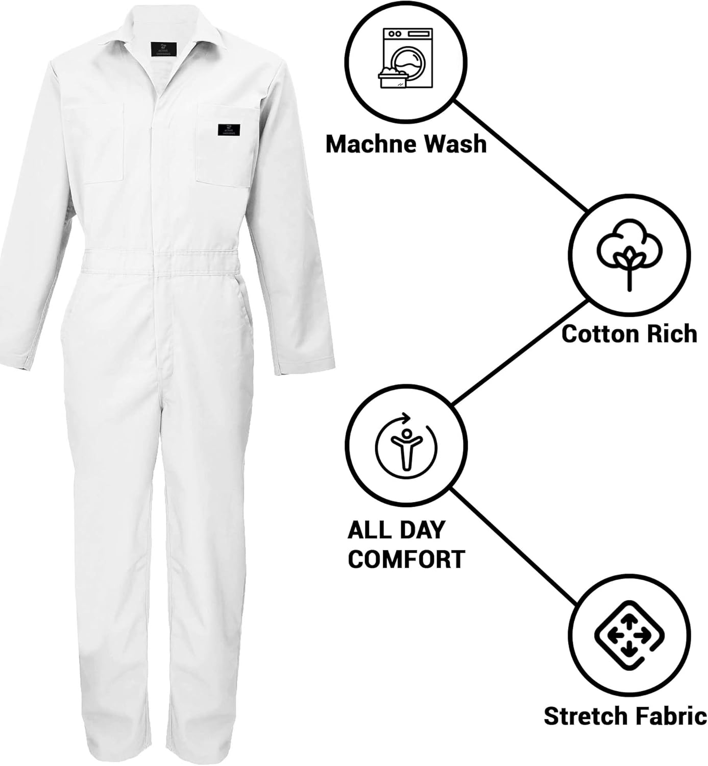 Overall Workwear Men Long Sleeve Coveralls