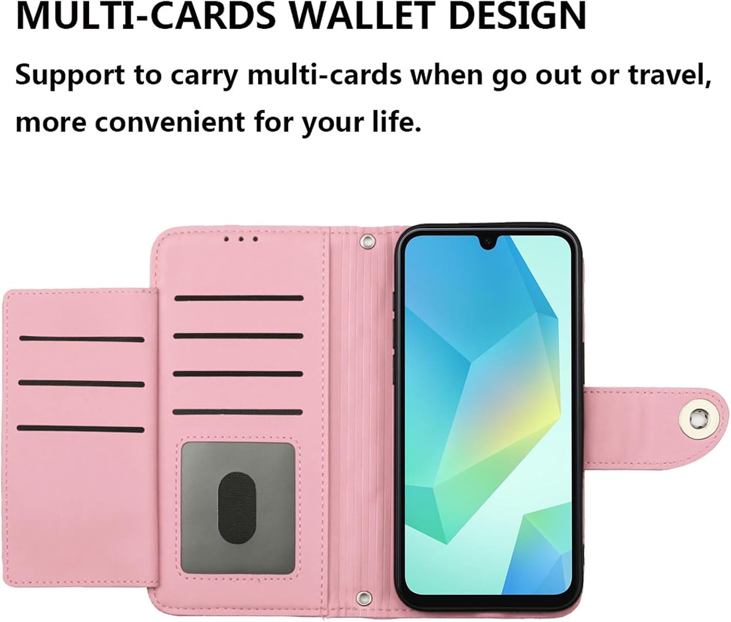Wallet Case for Samsung Galaxy S25 FE 5G with Wrist Shoulder Strap, Argyle Pattern PU Leather Flip Credit Card Holder Stand Cell Phone Cover for S 25 EF S25FE 25S 25FE Girls Women Pink