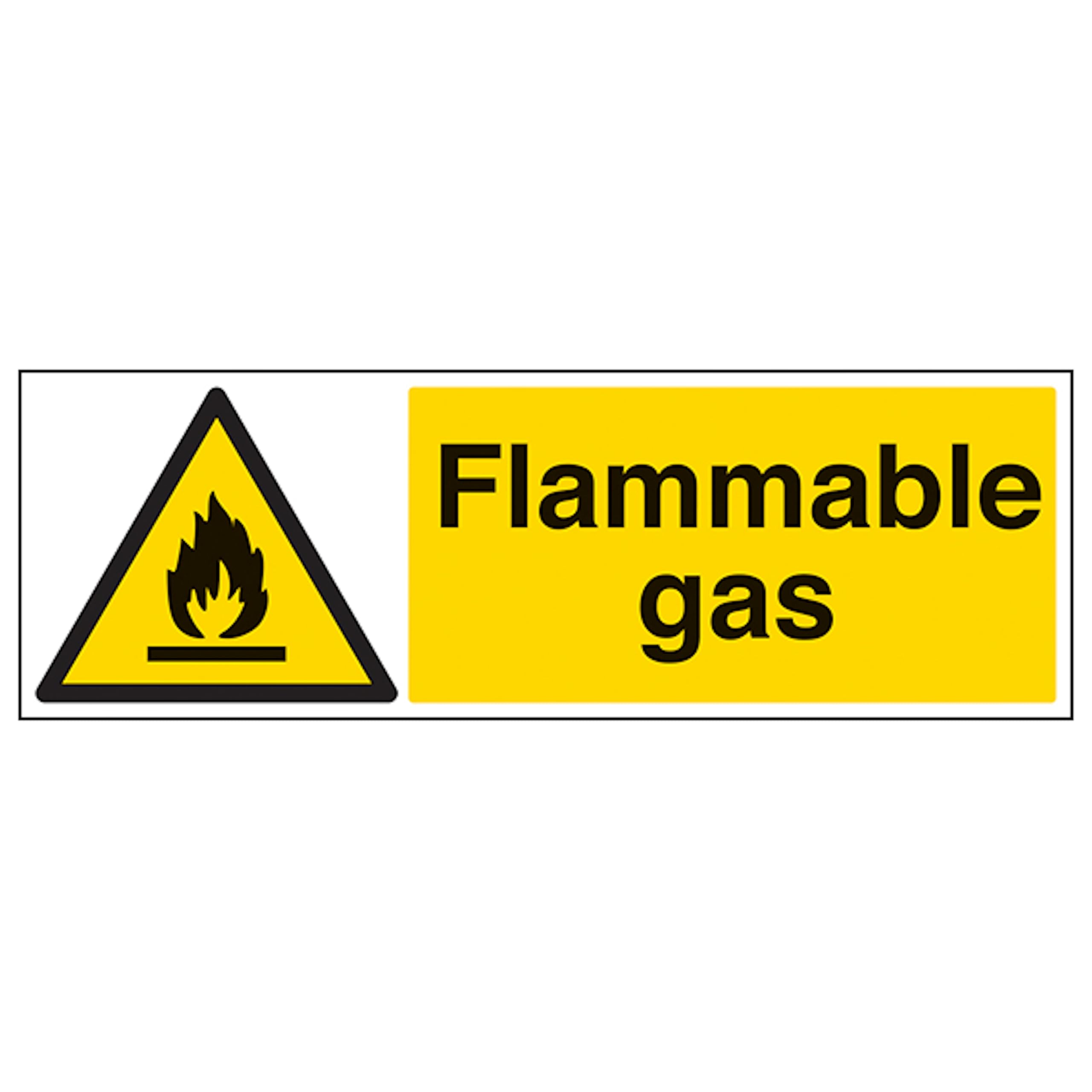 V Safety Flammable Gas - Landscape 300 x 100 mm - 2mm Rigid Plastic Safety Sign