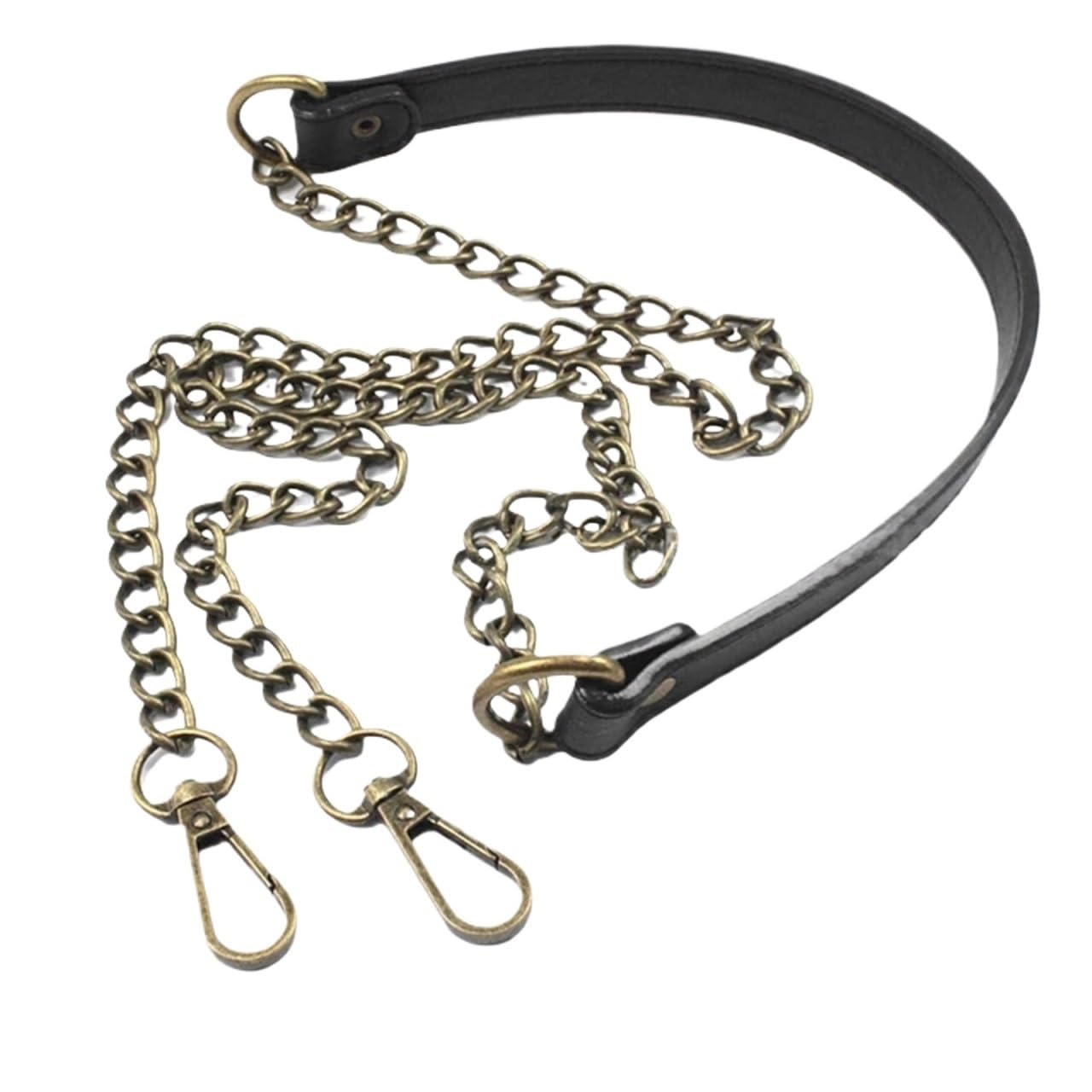 YUSUZH 2PCS 60cm-160cm Bag Chain Replacement Detachable Shoulder Strap Leather for Small Bag(Black A,160cm)