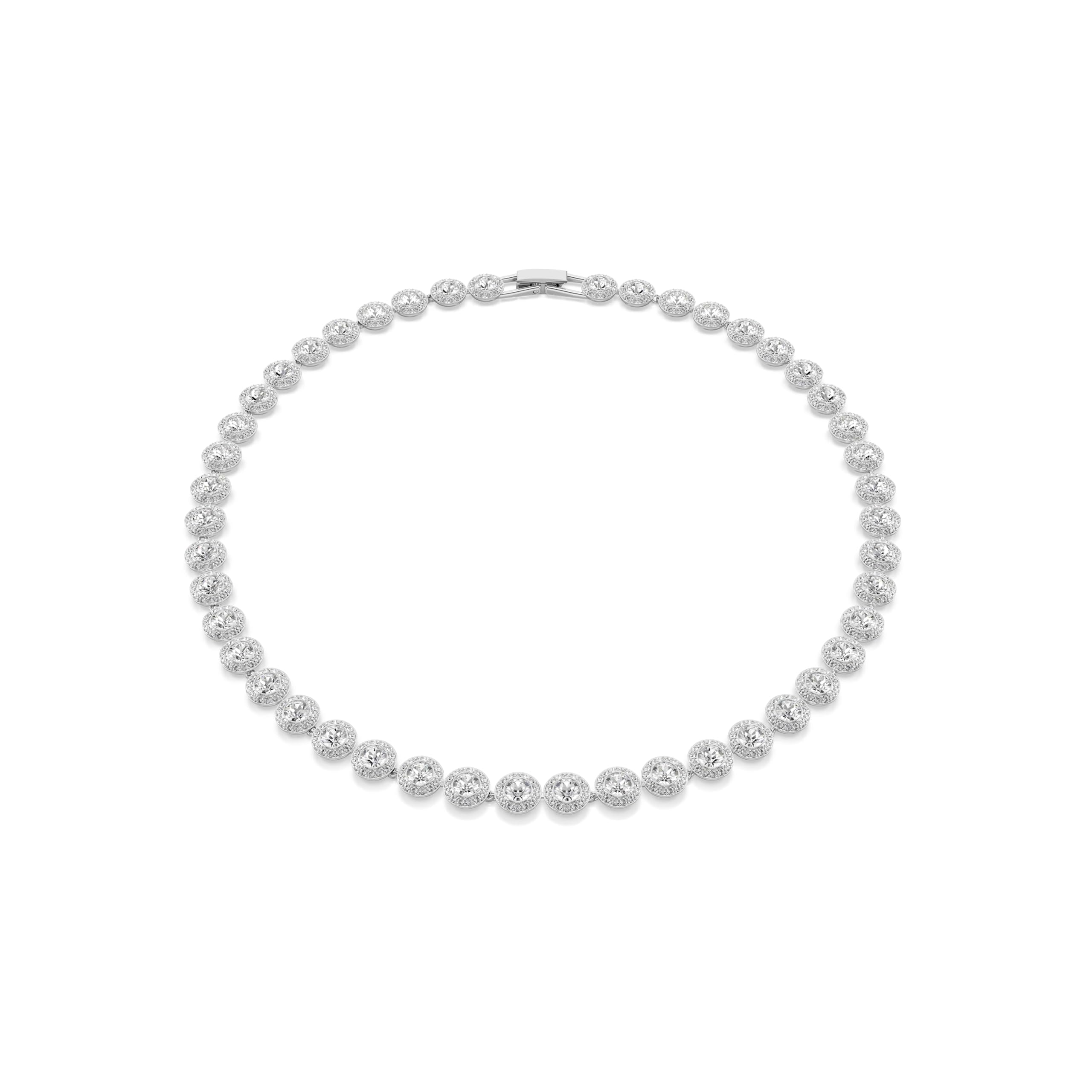 Swarovski Jewellery Women's Silver/White Swarovski Una Angelic Round Cut Pave Tennis Necklace 38Cm