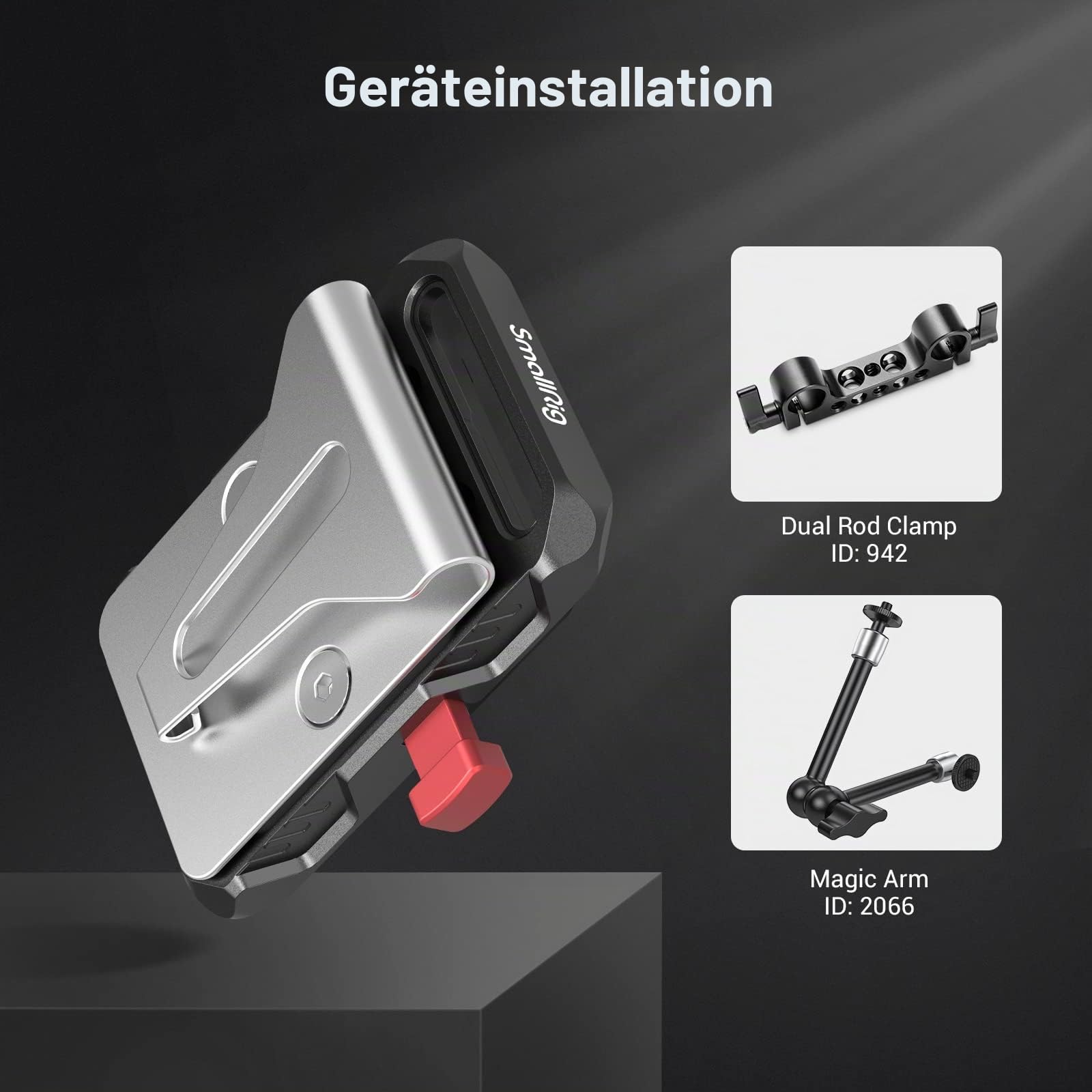 SMALLRIG Mini V Mount Batterieplatte mit Gürtelclip, V Lock Akku Montageplatte für DSLR, Kamera - 2990