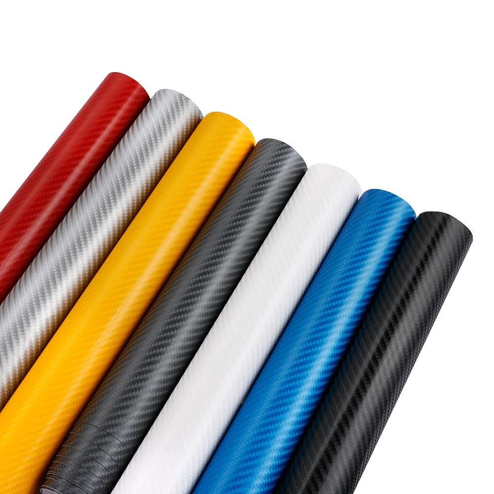 Autofolie 60x500 cm 4D Carbon Faser Vinyl Film Wasserdicht DIY Auto Außen Interne Aufkleber Autos Aufkleber Wrapping Film Auto Styling Auto Folie (Color : Light Blue)