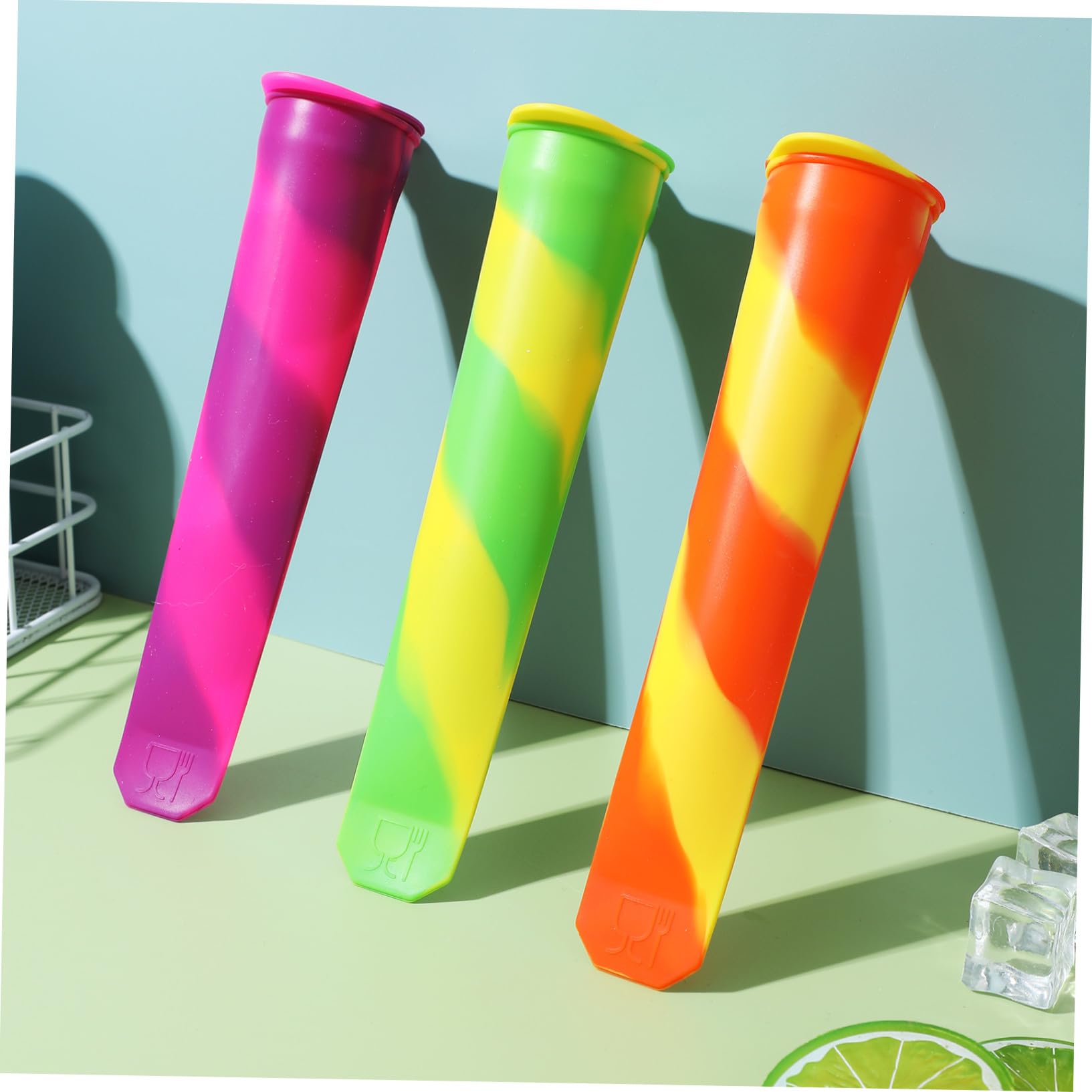 12 pièces Moule à Glace Silicone Réutilisable Flexible et Sûr pour Glaces Maison Moule à et Yaourt Résistant et Facile à Démouler pour Garçon Fille et Adultes