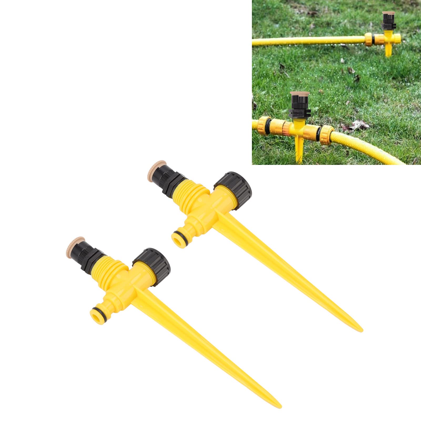 Irrigazione del prato, Irrigatore da giardino rotante a 360 gradi, 2 pezzi, ABS, plug-in