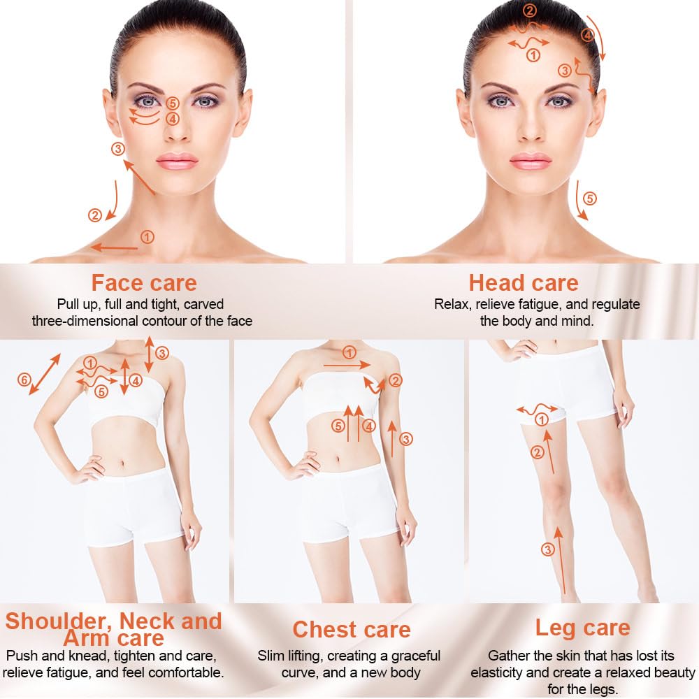3D-Gesichtsmassagegerät, Gesichtsroller mit Eiskugel, Augen- und Gesichtsmassagegerät, zur Entspannung und Linderung im Gesicht, Hautpflege für Frauen und Mädchen, Roségold