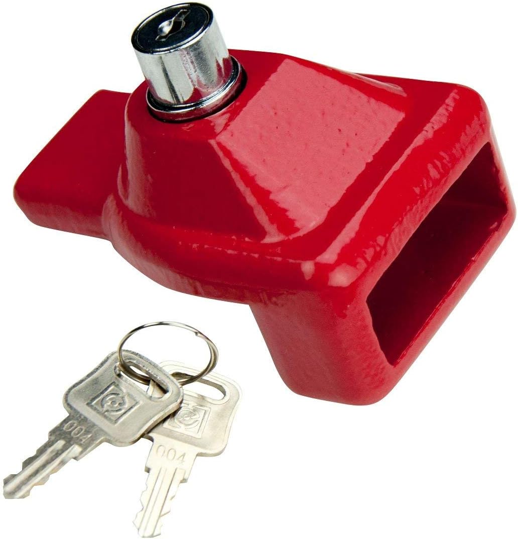 VULCANForged Steel Glad Hand Lock with Red Powder Coat and Two Keys