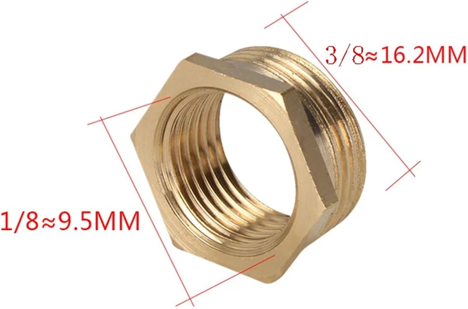 Brass Adapter Fitting BSP Reducing Hexagon Bush Bushing Male to Female Connector Fuel Water Gas Oil 1/8" 1/4" 3/8" 1/2" 3/4" 1" (Color : F 01 To M 03)
