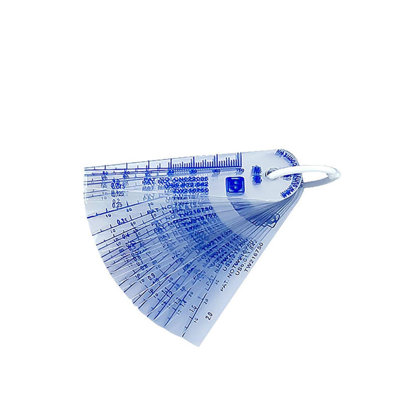 Szczelinomierze, 0.05-1.5-2.0-3mm 18 sztuk 20 sztuk grubość plastikowa wtyczka Feeler Gauge wypełniacz szczelin narzędzie pomiarowe z arkuszem(0.05-3mm 25 Sheet)