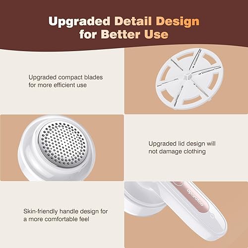 Miniatura 4 de Afeitadora de tela para ropa, removedor de pelusa con 2 cuchillas de repuesto, desfuzzer eléctrico para ropa, abrigos de lana, bufandas, guantes,