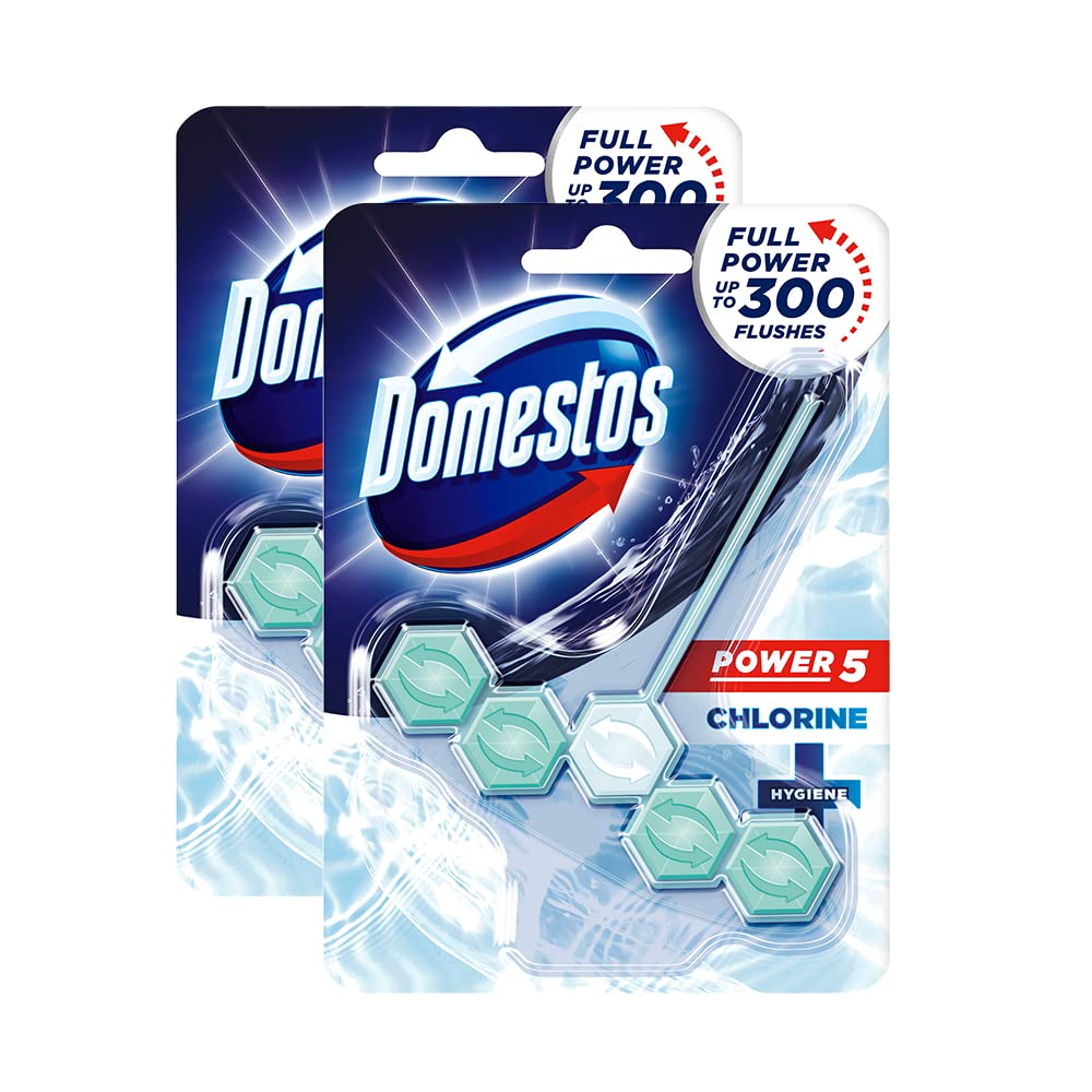 Domestos Chlorine Power 5 Toilet Cleaner Rim Block 55g - Pack of 2 (B08L7GK4MS) Amazon Price History, Amazon Price Tracker