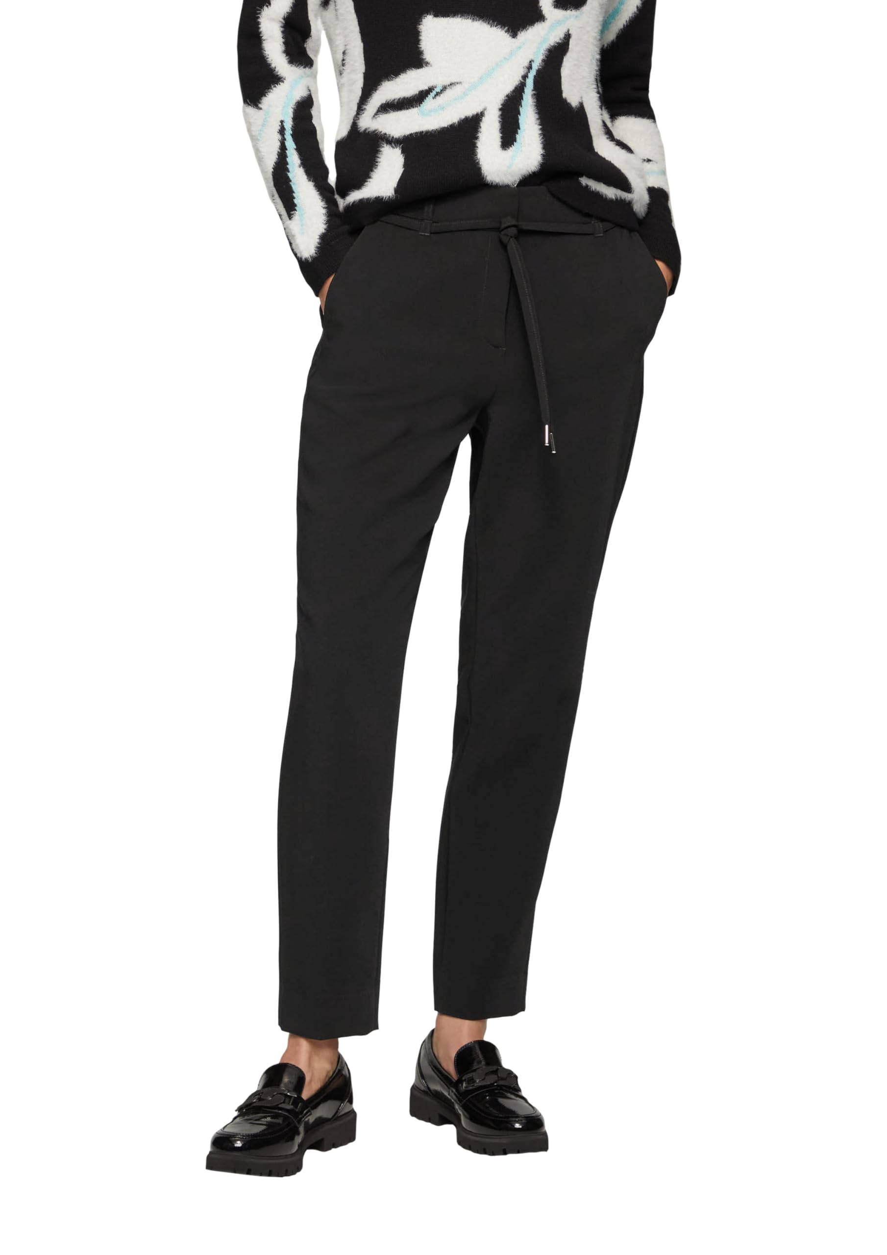 s.Oliver Damen Hose lang, Slim Fit Stoffhose mit Gürtelschlaufen