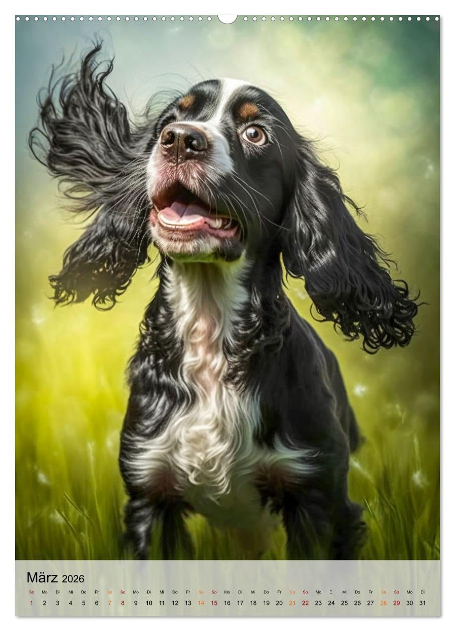 Cocker Spaniel - ein Hund für die Familie (hochwertiger Premium Wandkalender 2026 DIN A2 hoch), Kunstdruck in Hochglanz: Wer einen Hund besitzt, ist nicht einsam. (CALVENDO Tiere)