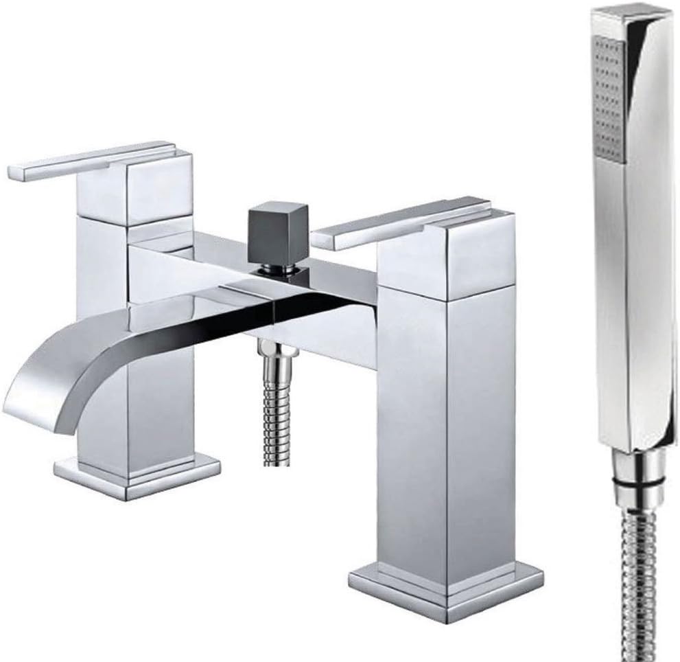 Chrome Bathroom Square Sink Basin Mixer Bath Filler Shower Tap BSM ...