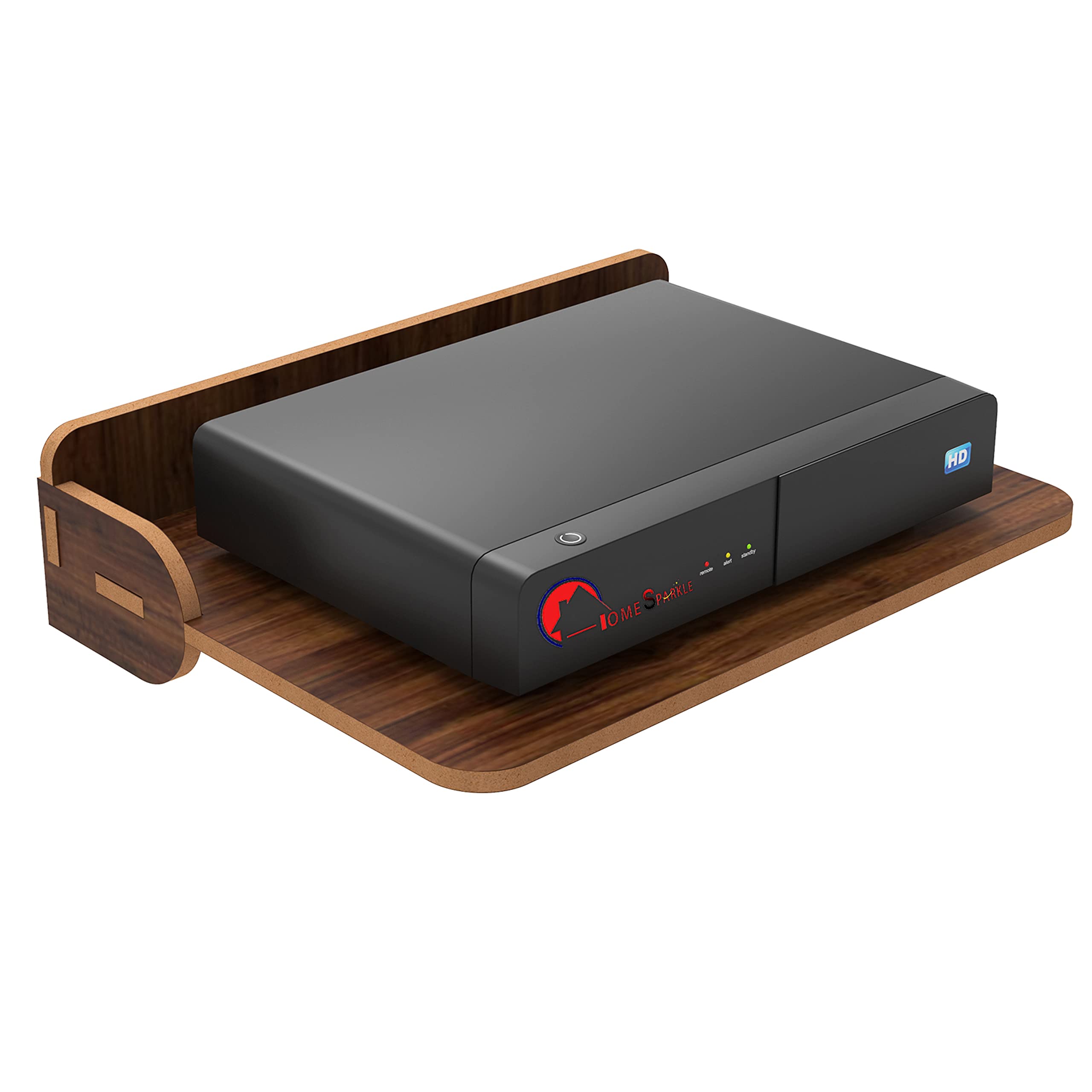 Home Sparkle Classy MDF Wooden Carved Set Top Box Holder | Wi-Fi Router Wall Mount Stand (Brown)-image-24