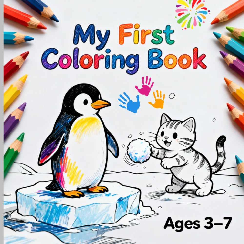 My First Coloring Book: Simple Animals for Little Hands: Perfect First Coloring Book for Toddlers Ages 3-7