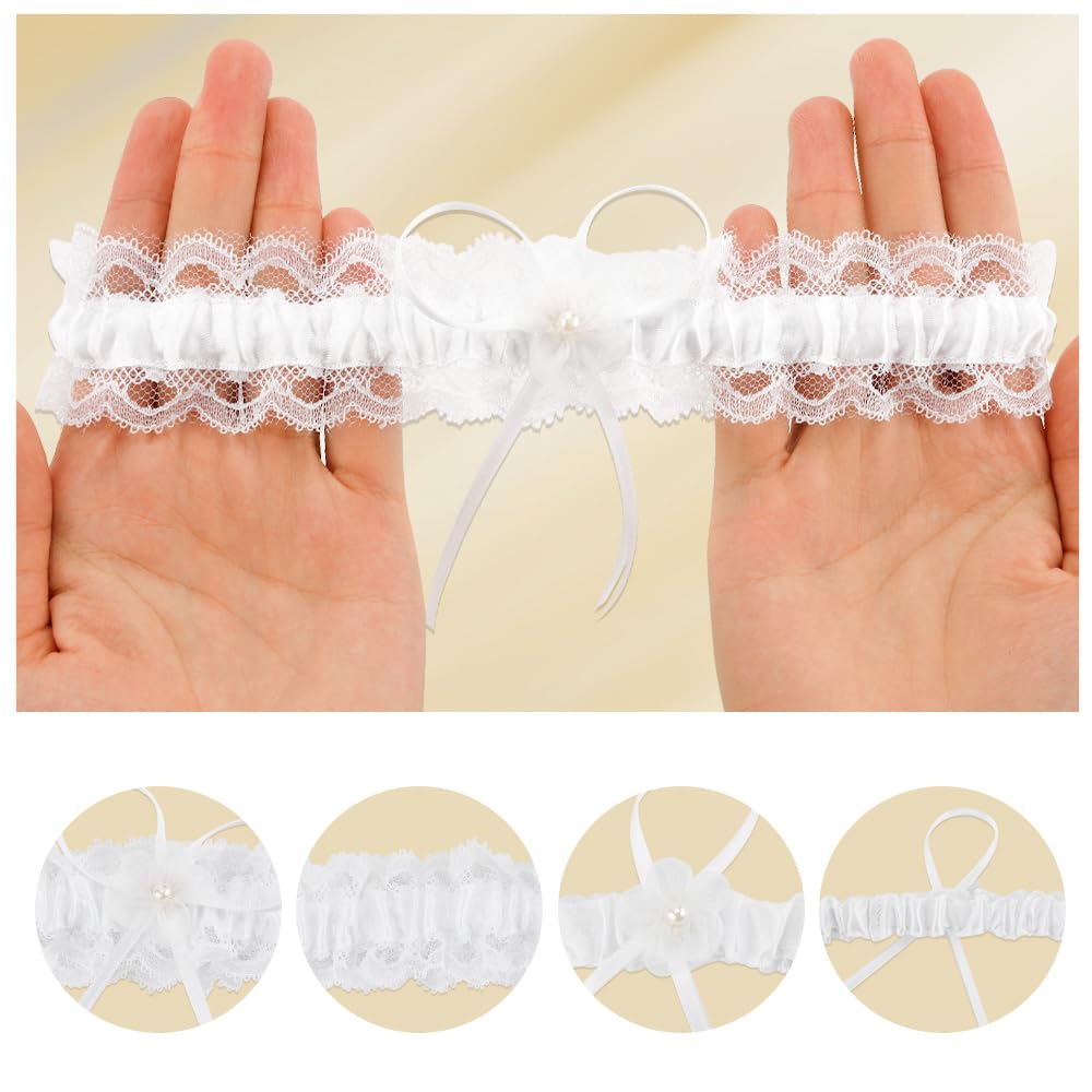 Wedding Garter Belts for Women,2 Pieces Lace Garter for Bride Leg Thigh Band,Women’s Bridal Garters Set Stretchy Elastic