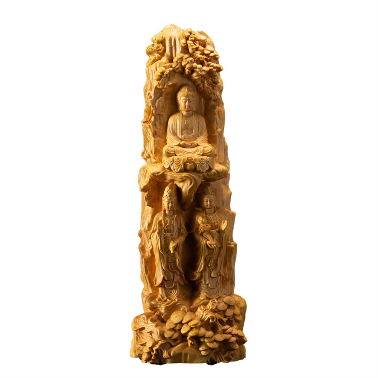SBCGFY Creative Design Buddha Statues Feng Shui Ornaments Wood Carving Buddha Statues Of Sakyamuni Home Decoration Indoor Statue