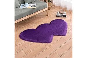 Cute Double Hearts Faux Fur Sheepskin Small Rug