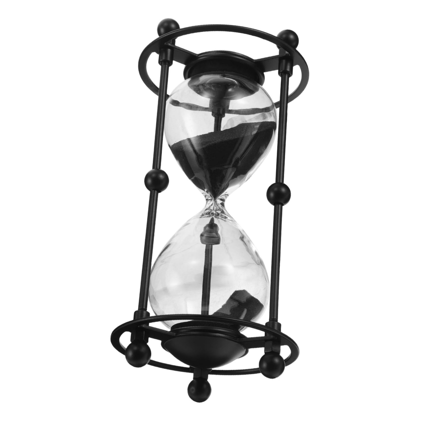 Sablier de prière rétro noir en verre soufflé haute précision