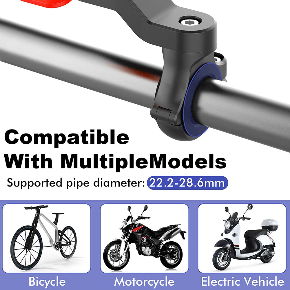 Support Téléphone Pour Vélo/moto Kisbeibi - Compatible Smartphones 4,7 à 7,2 Pouces, Fixation Guidon 22,2-28,6 Mm, Rotation 360°