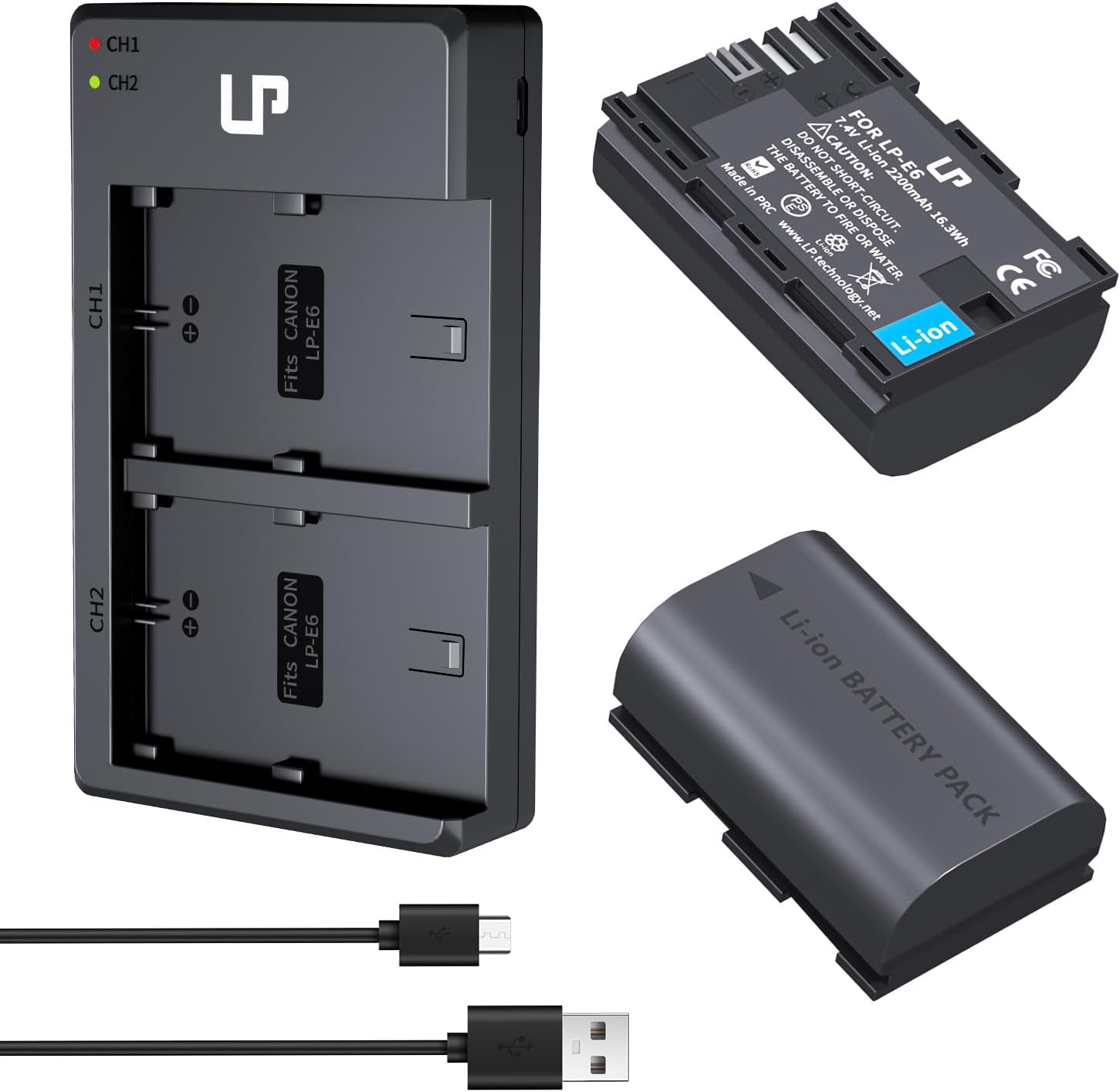 Canon Digital Camera Uwayor Pack LP-E10 LP E10 Battery And USB