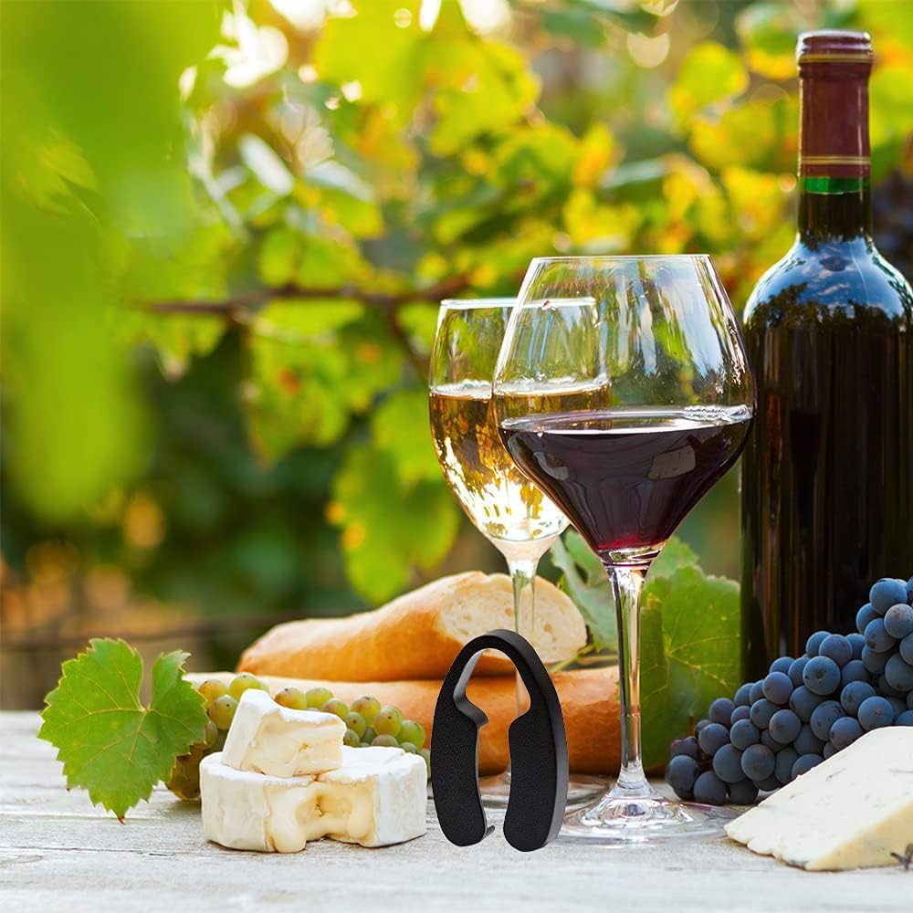 Cortadores Magnéticos de Láminas de Vino, Cuchillas de Acero Inoxidable Removedor de Láminas para Botellas de Vino Cortador de Láminas de Vino de Doble Hoja Accesorios para Abrir Botellas(negro)