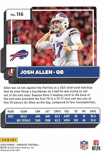 Miniatura 5 de Buffalo Bills 2022 Donruss Factory Sealed Team Set with a Rated Rookie Card of James Cook #315 and Khalil Shakir plus 2 other Rookies