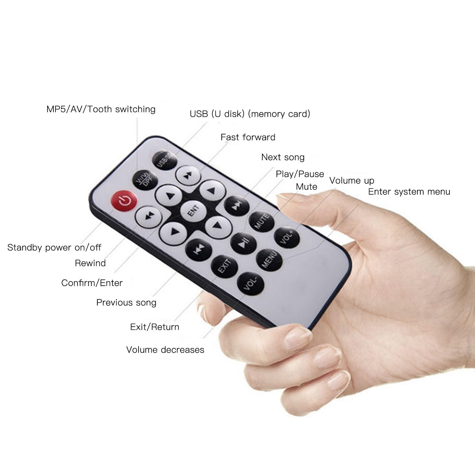 Espejo Retrovisor Inteligente, Pantalla de Espejo Retrovisor de 7 Pulgadas, Grabadora de Conducción Multimedia de Alta Definición, Cámara de Marcha Atrás con Control Remoto,