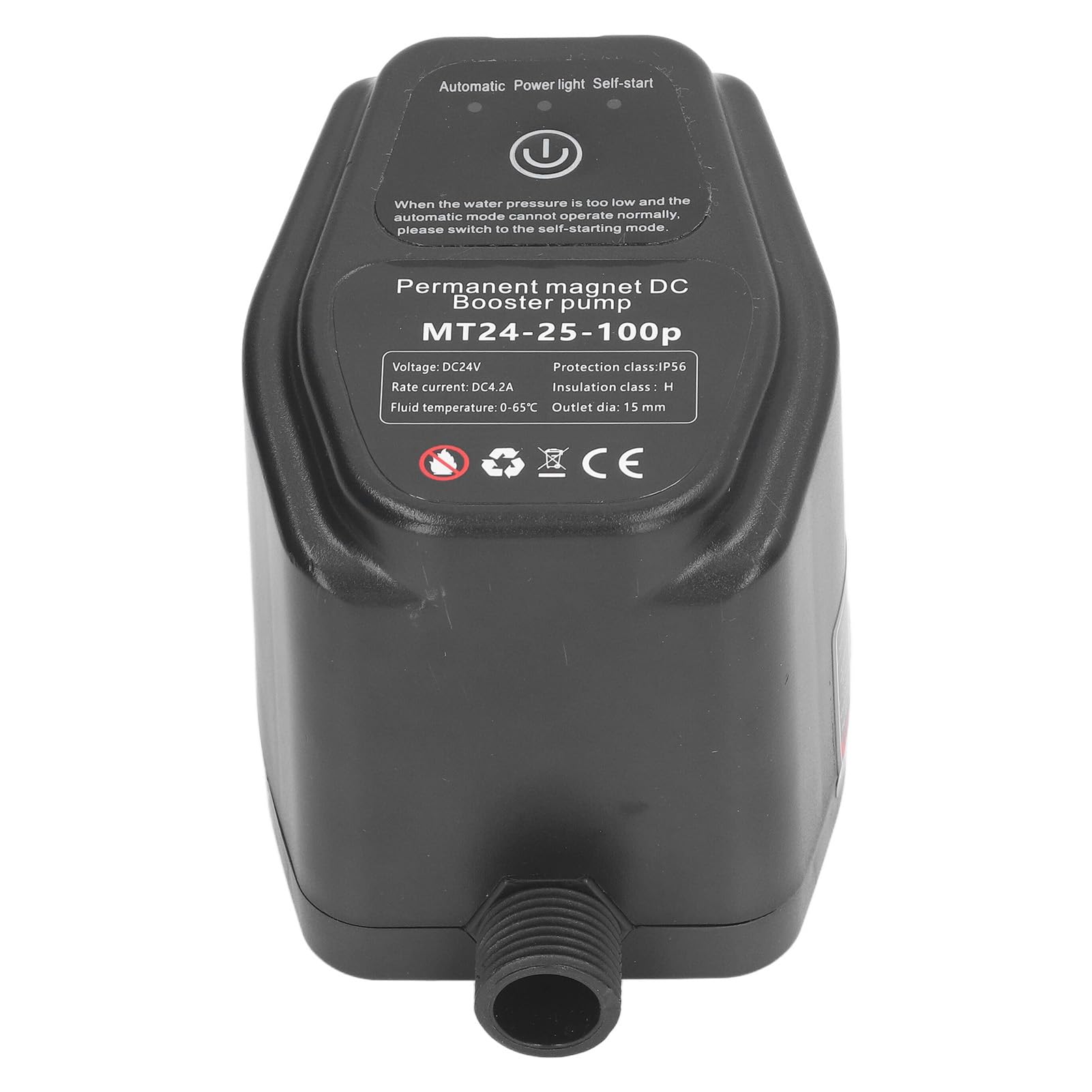 Pompa di Pressione, Pompa Acqua con Motore DC Brushless, 100W | Connettore in Acciaio Inox, per Rubinetti Doccia e Irrigazione, Avvio/arresto Automatico, Compatibile con Sistemi Solari