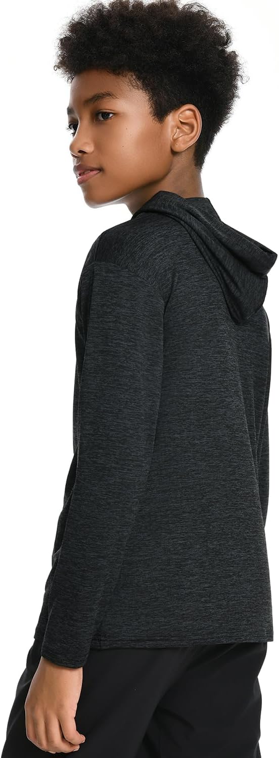 Ullnoy 3 Pack: Youth Boys Long Sleeve Hoodie Shirts dry fit hoodies for teen boys Active Long Sleeve Hoodie Sweatshirts - Image 4