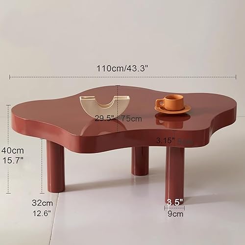 Miniatura 36 de Mesa de centro de nube irregular con 3 patas, mesa central moderna de mediados de siglo para dormitorio, sala de estar, bonita mesa auxiliar de