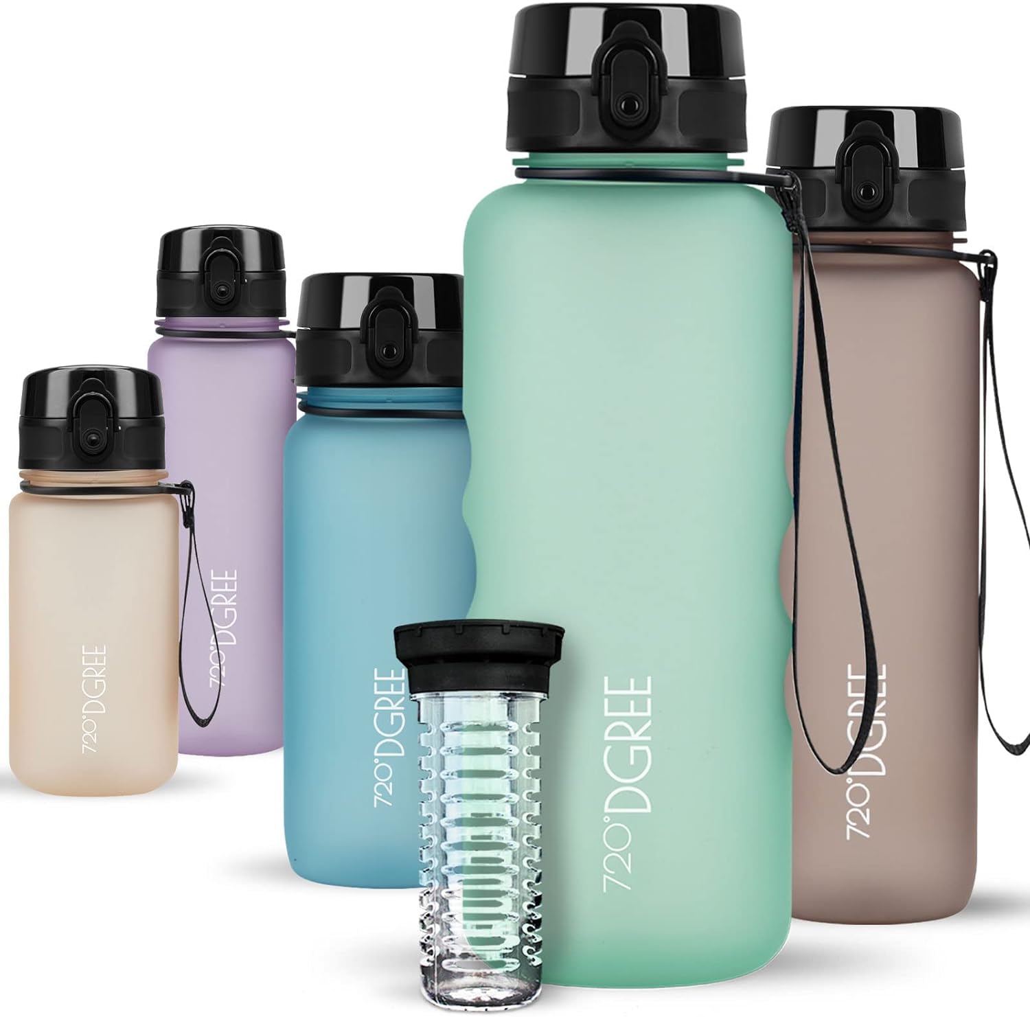 720°DGREE Botella Agua 1 Litro “uberBottle“ - Tamiz-Fruta, softTouch - Sin BPA, Prueba de Fugas, Reutilizable - Cantimplora, Water Bottle ideal para Deporte, Fitness, Gimnasio, Senderismo, Ciclismo — view 263