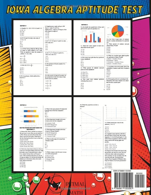 Miniatura 2 de Optimal Math's IAAT Handbook Practice Tests and Lessons for The Iowa Algebra Aptitude Test