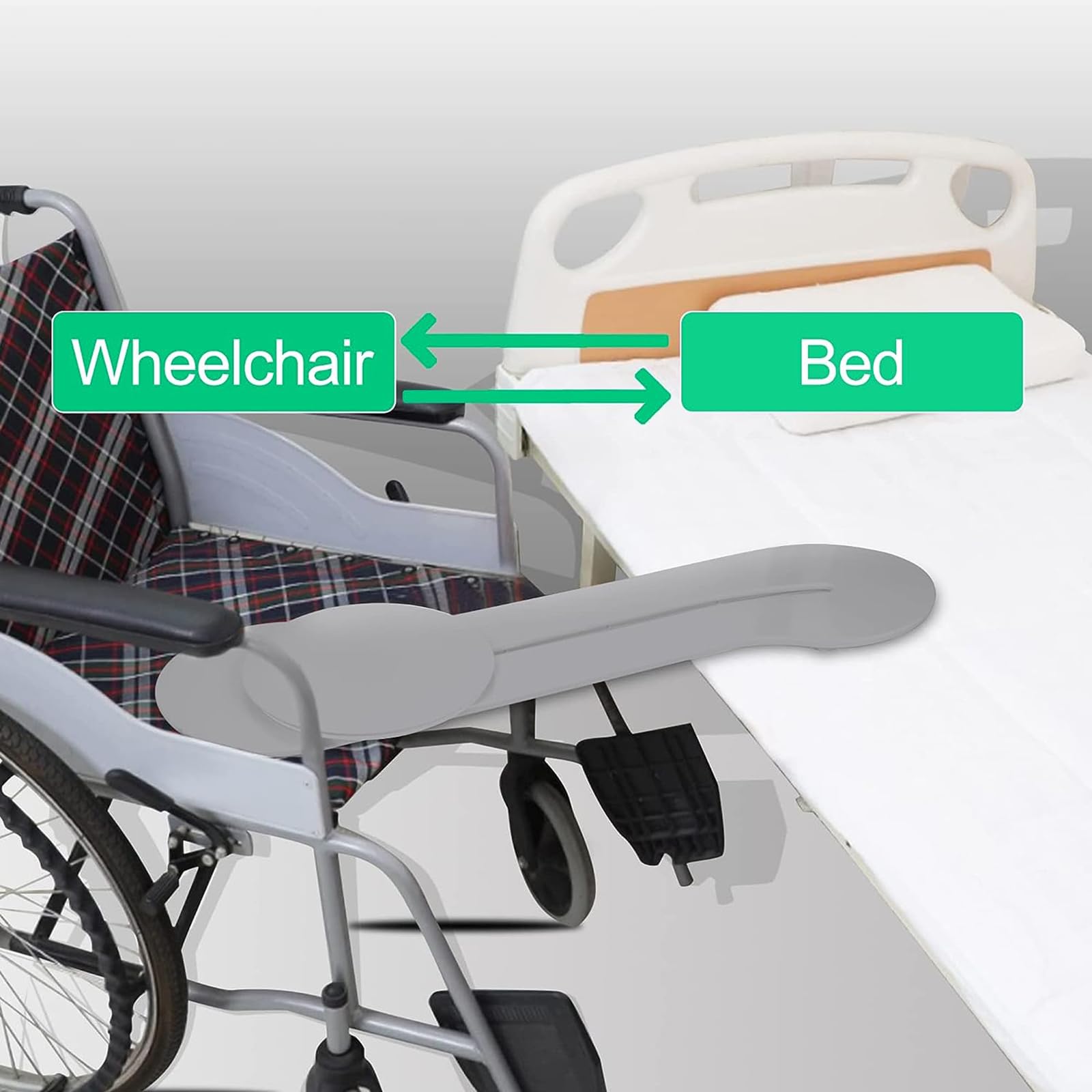 Tabla De Transferencia De Cama, Tabla De Transferencia De Riel Deslizante con Disco Giratorio De 360°, Conveniente para La Transferencia Segura De Pacientes Y Ancianos