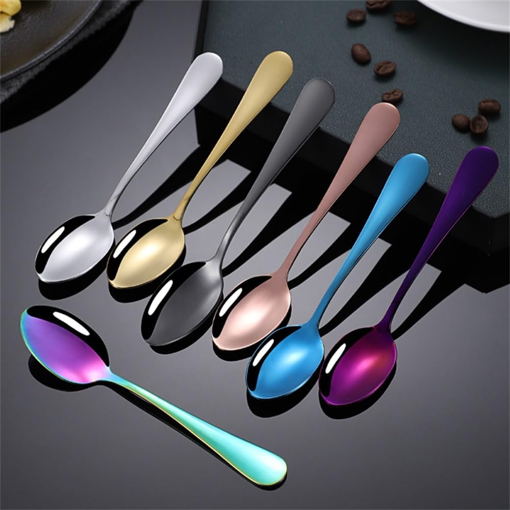 Löffel-Besteck-Set Spitz Dessert Kaffee Western Food Löffel für Einfache Reinigung(Colour 1)