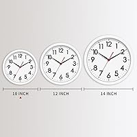 Vista 2 de AKCISOT Reloj de Pared Silencioso Sin Tic Tac Relojes de Pared Modernos Operados por Batería 10 Pulgadas, Reloj Clásico Pequeño Analógico Decorativo