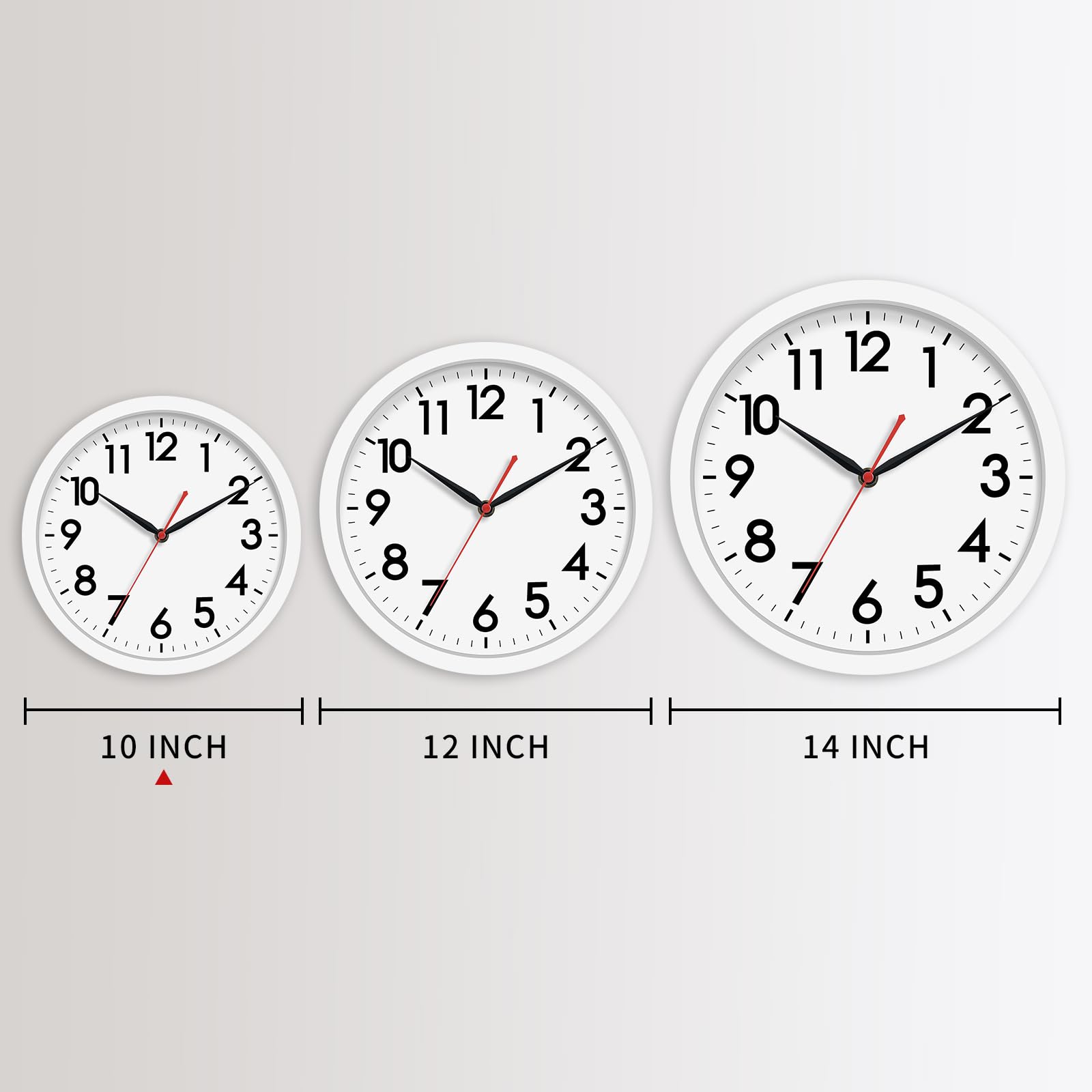 AKCISOT Wanduhr, geräuschlos, nicht tickend, moderne Wanduhren, batteriebetrieben, 25.4 cm, analoge kleine klassische Uhr, dekorativ für Schlafzimmer, Küche, Home Office, Schule, Wohnzimmer (weiß) | Klassenzimmer, Küche, Büro, leicht ablesbare Zahlen, Gar