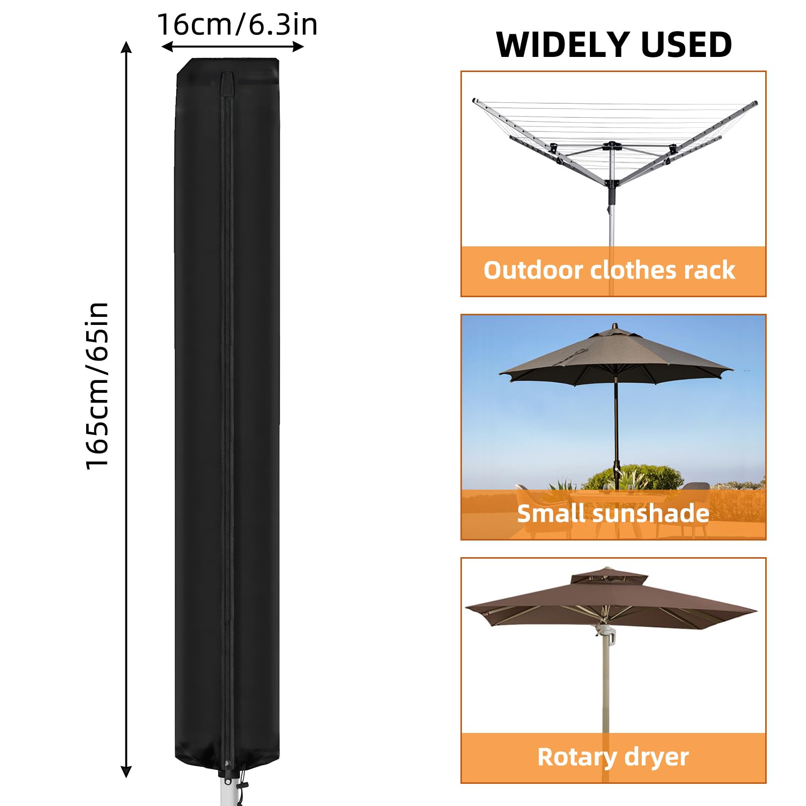 Rotary Washing Line Cover Waterproof Fabric With Zip - Heavy Duty Rotary Clothes Line Cover With