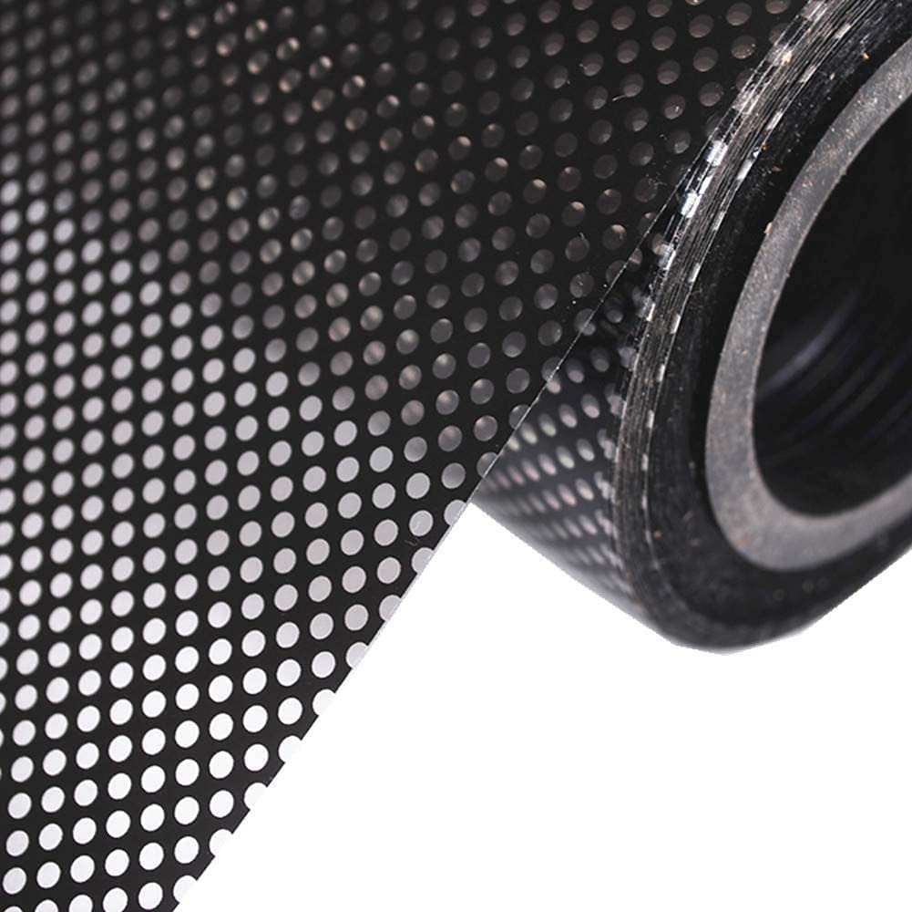 Moyishi One-Way Perforated Black Vinyl Privacy Window Film Electrostatic Adhesive Glass Wrap Roll (24''x78'')