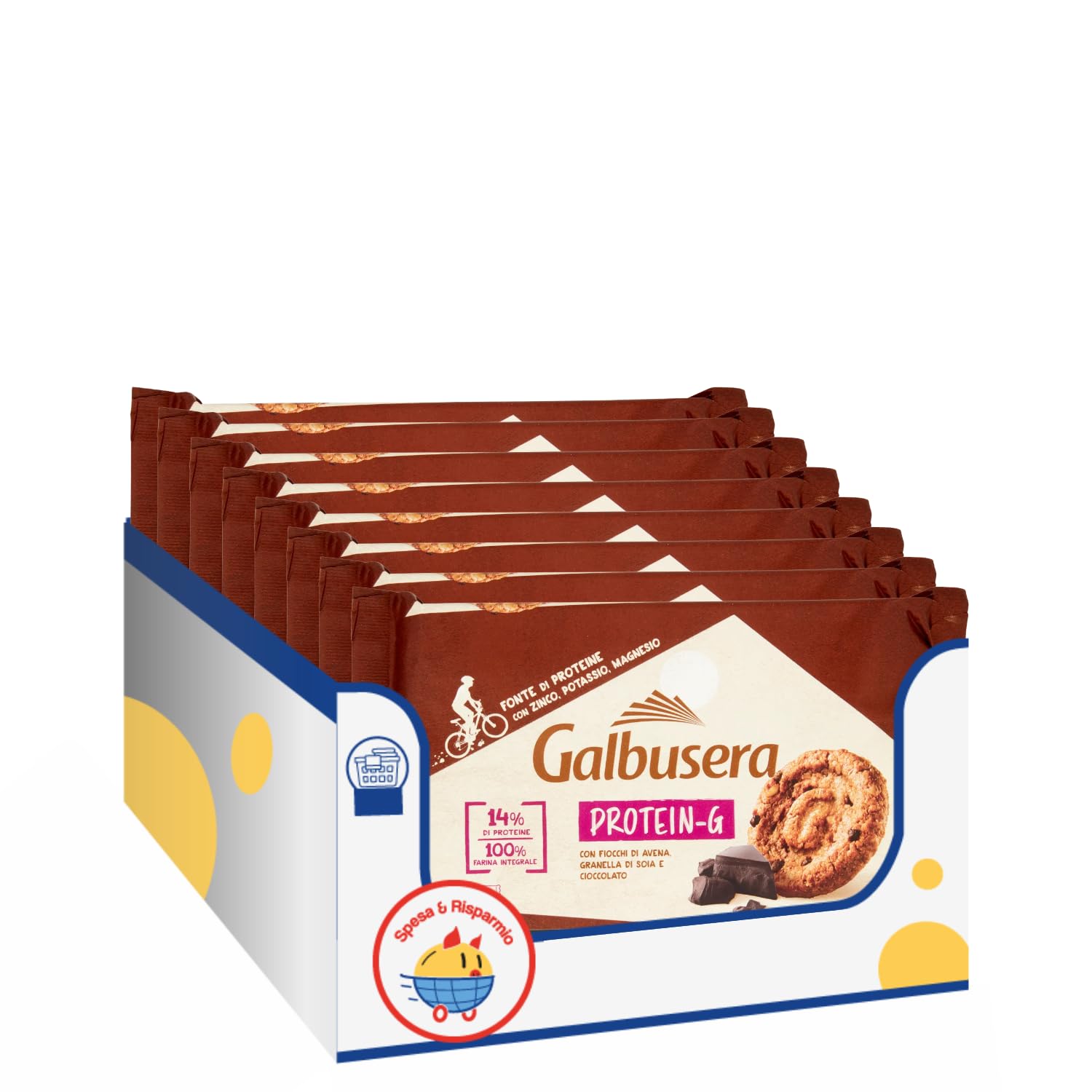 Biscotti Proteici 300g Protein-G Frollini con Avena e Cacao Ricchi di Proteine Snack Fitness Variazioni 4/8/12 Confezioni (12 PEZZI)