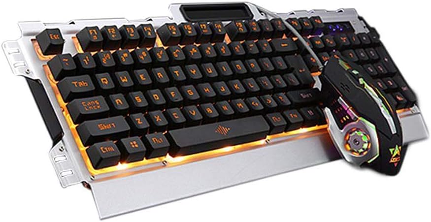 Illuminated Gaming Keyboard, USB Wired, 104-Key Mechanical, Orange Backlight