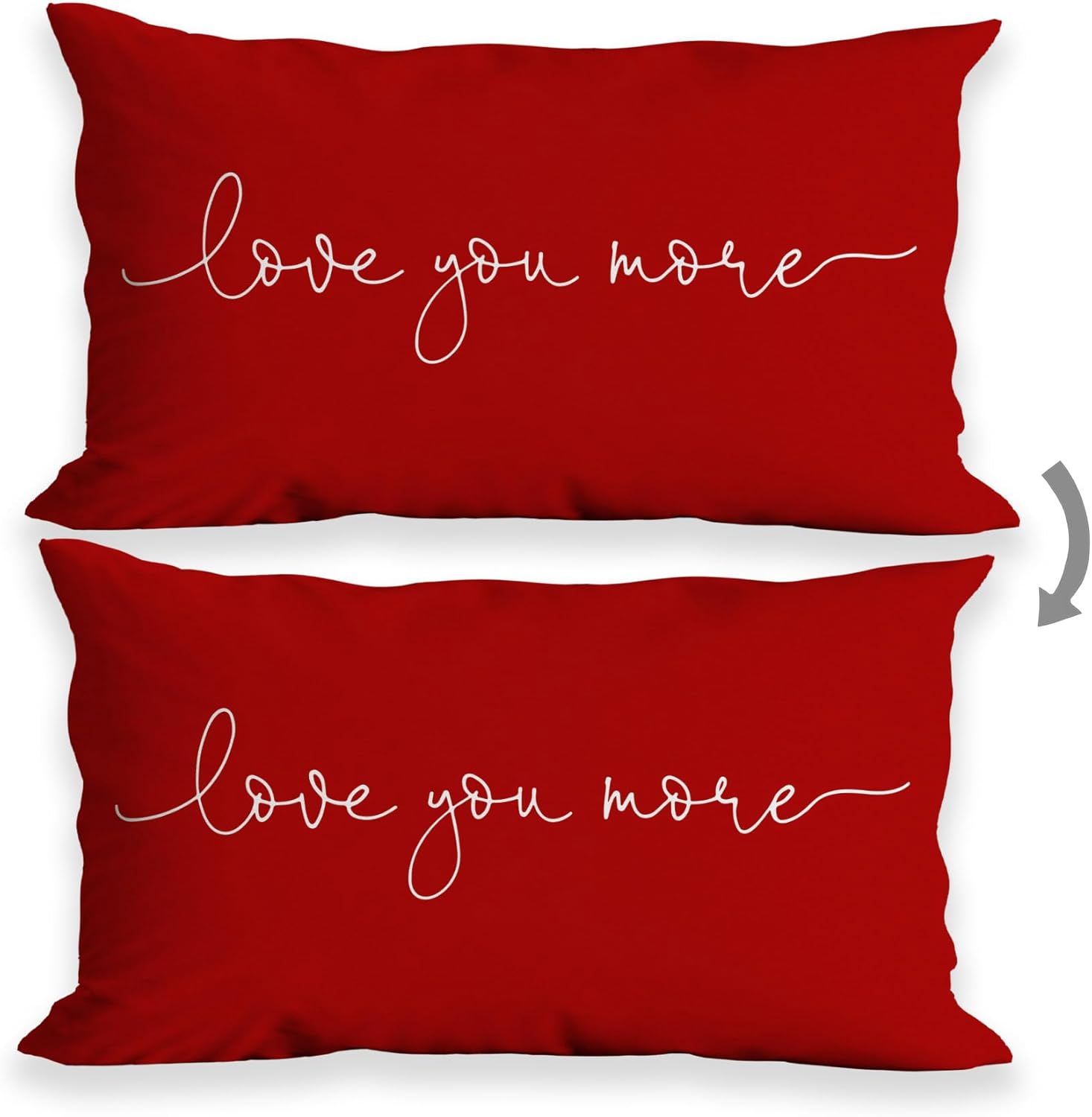Love You More Throw Pillow Cover,12"X20" Decorative